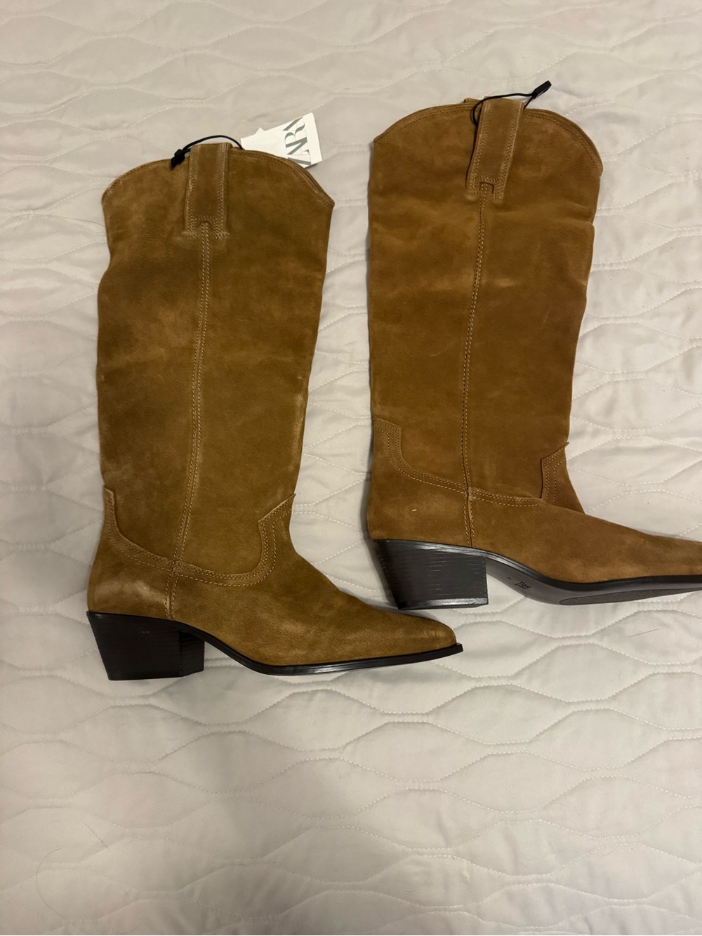 Zara Olive/Camel Suede leather Western Boots - Picture 3 of 8